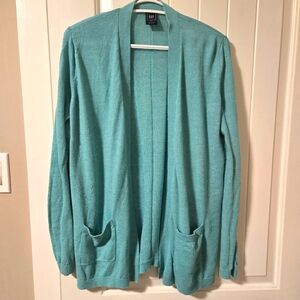 5 For $25 GAP Cardigan Sweater Women's Top Shirt Medium Teal Casual Office